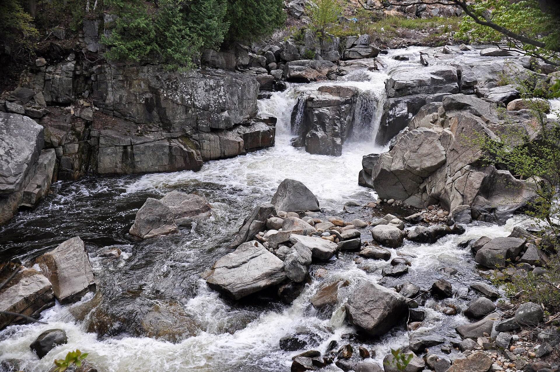 Adirondack river falls rocks
