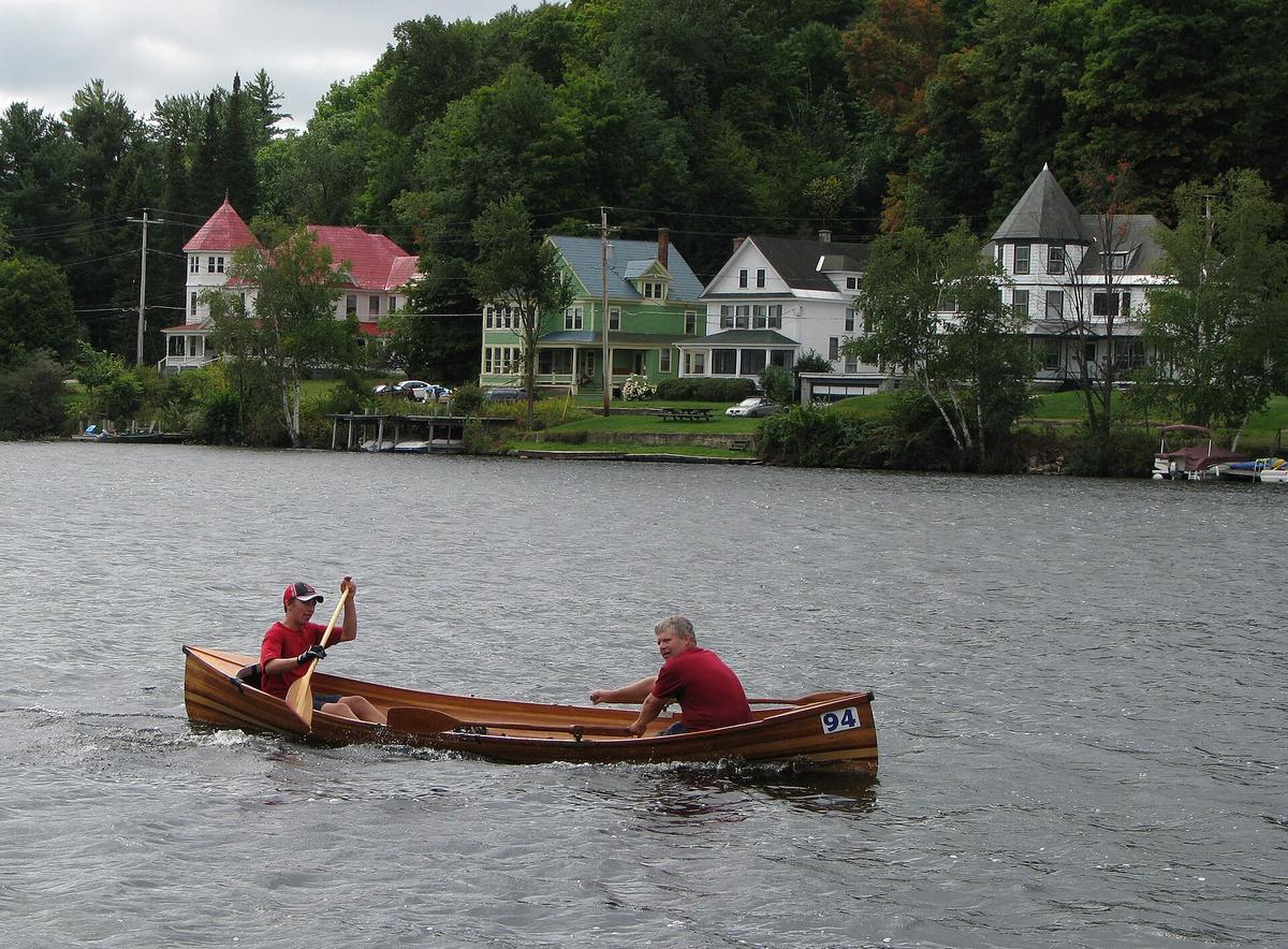 Adirondack lake canoe morning